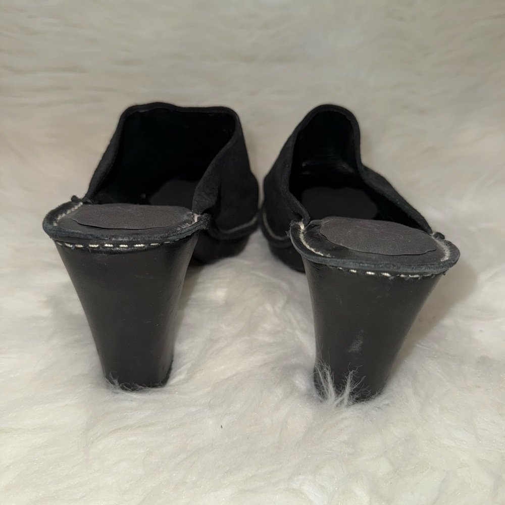 Donald J. Pliner Black Textured Heeled Mules - Picture 5 of 5